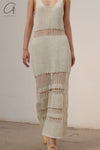 SWAYING/KNIT Cutout Striped Tank Dress SW22SSL15 Yellow/White